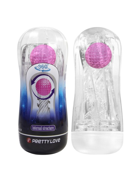 PRETTY LOVE MASTURBADOR CUP 360º TEXTURIZADO TRANSPARENTE